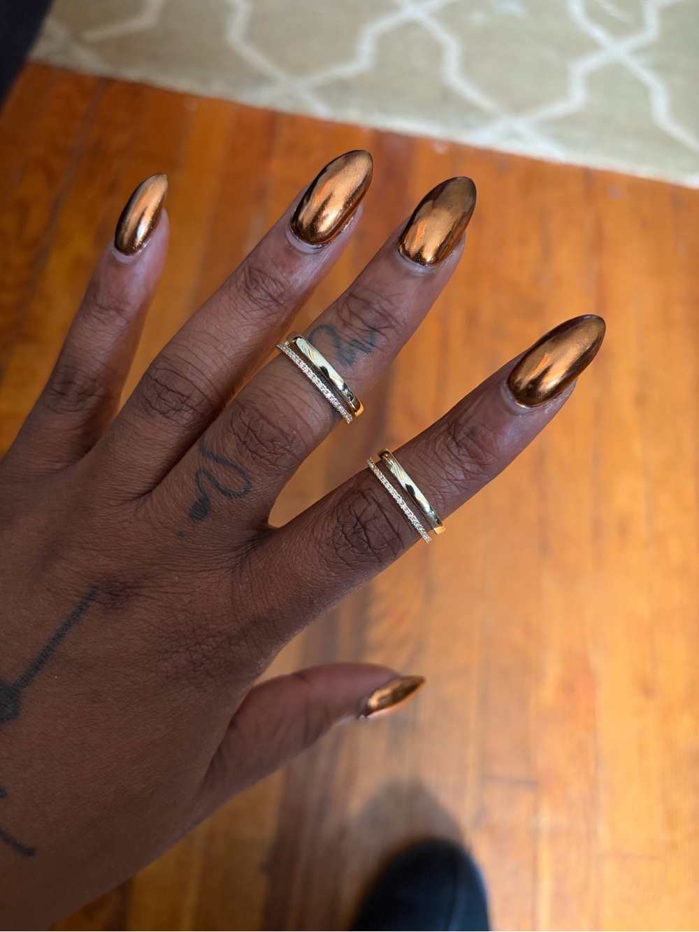 Delicate Gold Stacking Midi Rings - Set of 2